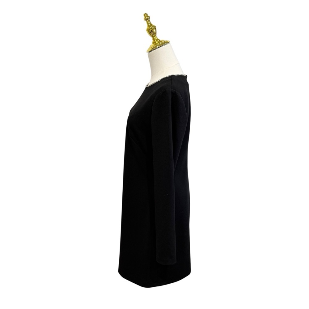 Trina Turk Size 8 Valentine Black Stretch Crepe Rhinestone Collar Dress NWT $248 - Picture 5 of 13